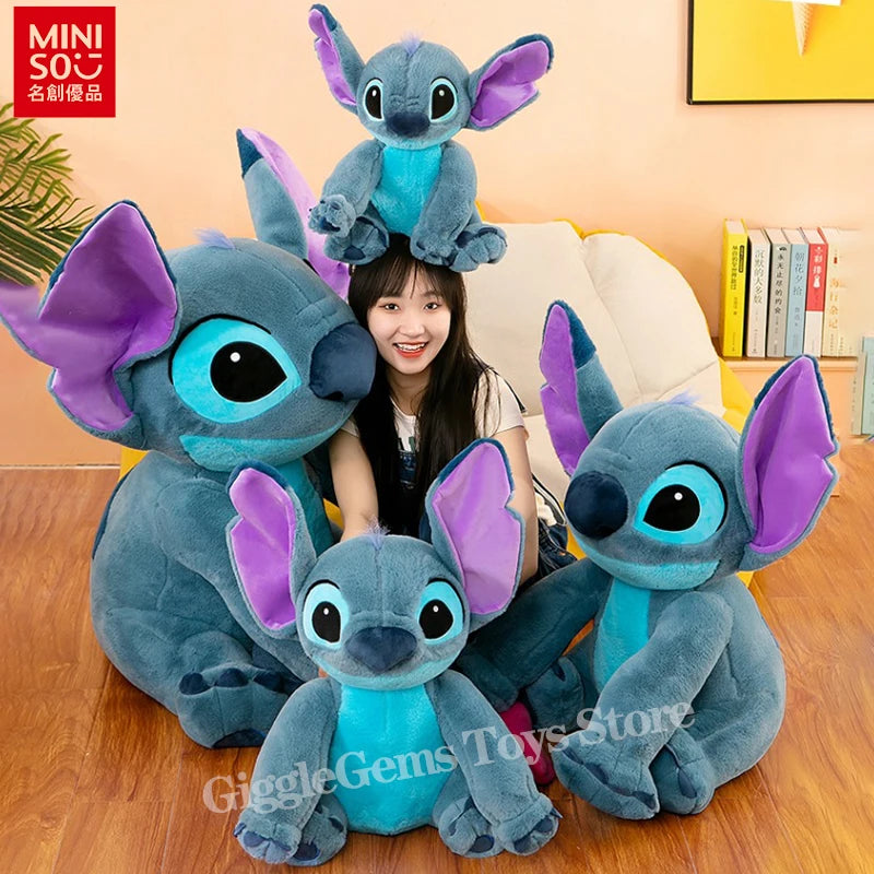 Miniso Cartoon Disney Giant Size Lilo&Stitch Plush Stuffed Dolls Animal  Sleeping Pillow Softmaterial Toys Children Xmas Gifts