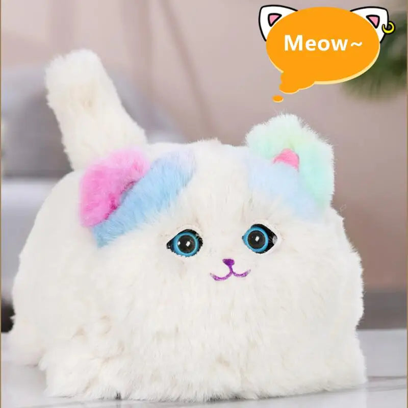 Simulation Cute Cat Dog Interactive Kids Plush Toys Huggy Pets Speak Electronic Accompanied Toy Children Gifts Birthday Awards